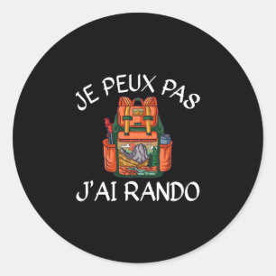 Pegatina Redonda Hombres no puedo tengo regalo de hiking rendimient