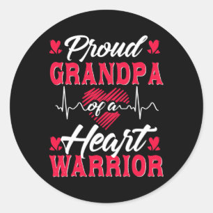 Pegatina Redonda Hombres Orgullosos Abuelo De Chd Awarenes, Guerrer