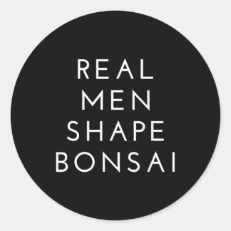 Pegatina Redonda Hombres Reales Forma Regalo Árbol Bonsai