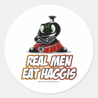 Pegatina Redonda Hombres Reales Usan Haggis