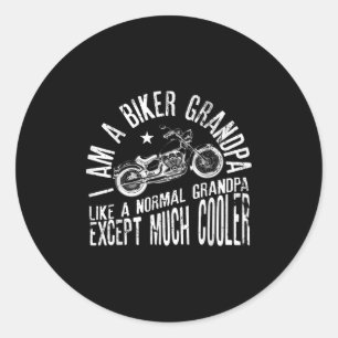 Pegatina Redonda Hombres, Soy Un Abuelo Biker Cita Graciosa Para El