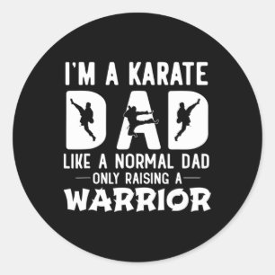 Pegatina Redonda Hombres, soy un padre karate como un padre normal 