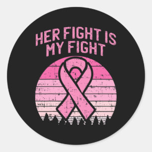 Pegatina Redonda Hombres, su lucha es mi lucha contra el cáncer de