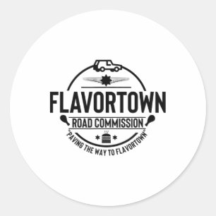 Pegatina Redonda Hombres Y Mujeres De Flavortown Comida Regalo Tees