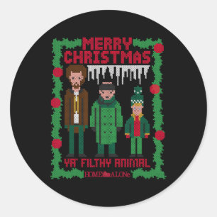 Pegatina Redonda Home Alone Feliz Navidad Ya Wet Ndits Sudadera Fea
