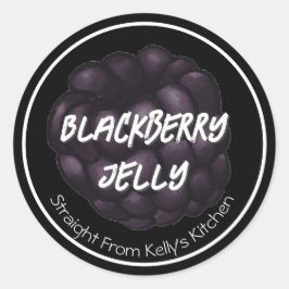 Pegatina Redonda Home Canning Business Blackberry Jelly Jam Label
