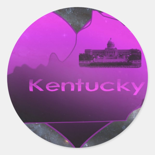 Pegatina Redonda Home Kentucky (Anverso)