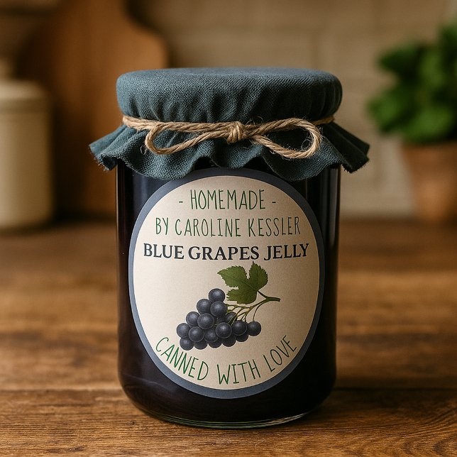 Pegatina Redonda Home Made Blue Grape Jelly Canning Label Sheet (Subido por el creador)