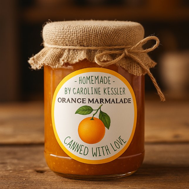 Pegatina Redonda  Home Made Orange Marmalade Canning Label Sheet (Subido por el creador)