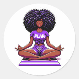 Pegatina Redonda Homegirl Meditate