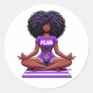 Pegatina Redonda Homegirl Meditate
