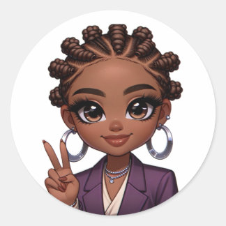 Pegatina Redonda Homegirl no vale mi PAZ