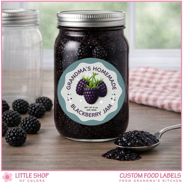 Pegatina Redonda Homemade Blackberry Jam Canning Jar Labels (Subido por el creador)