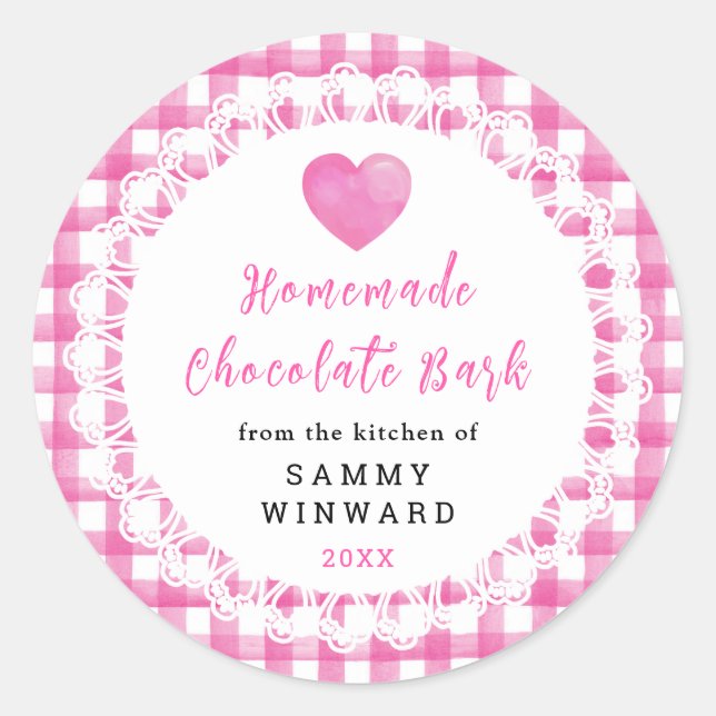 Pegatina Redonda Homemade Chocolate Bark Label (Anverso)