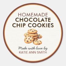 Homemade Chocolate Chip Cookie Label Stickers