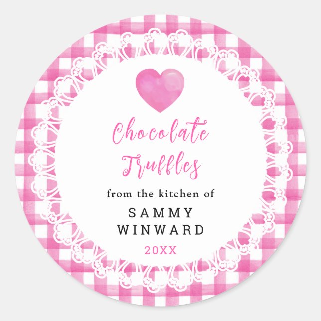 Pegatina Redonda Homemade Chocolate Truffles Label (Anverso)