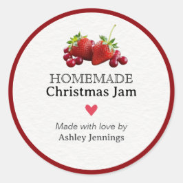 Pegatina Redonda Homemade Christmas Jam Label | Custom Sticker