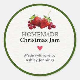 Pegatina Redonda Homemade Christmas Jam Label | Custom Sticker