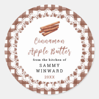 Pegatina Redonda Homemade Cinnamon Apple Butter Label