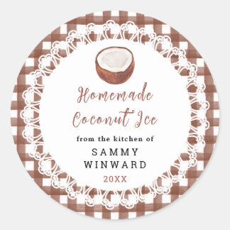 Pegatina Redonda Homemade Coconut Ice Label