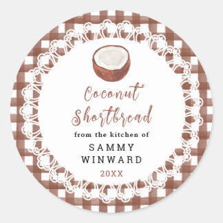 Pegatina Redonda Homemade Coconut Shortbread Label
