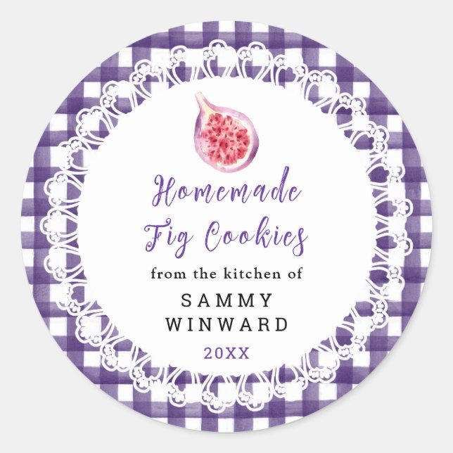 Pegatina Redonda Homemade Fig Cookies Label (Anverso)