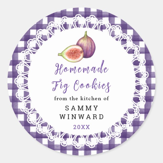 Pegatina Redonda Homemade Fig Cookies Label (Anverso)