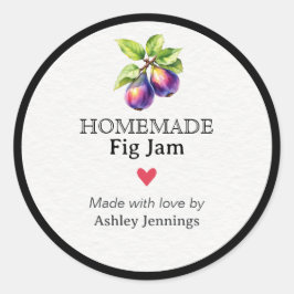 Pegatina Redonda Homemade Fig Jam Label Canning Sticker