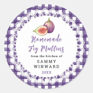 Pegatina Redonda Homemade Fig Muffins Label