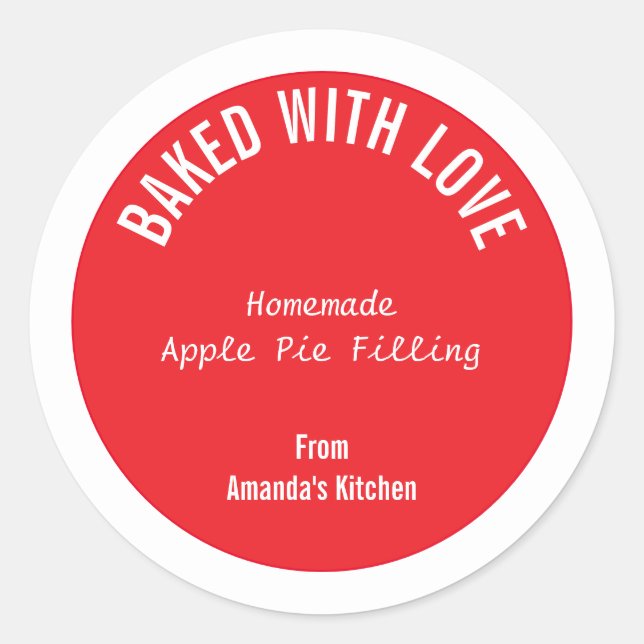 Pegatina Redonda Homemade Food Christmas Present Gift Party Favor (Anverso)