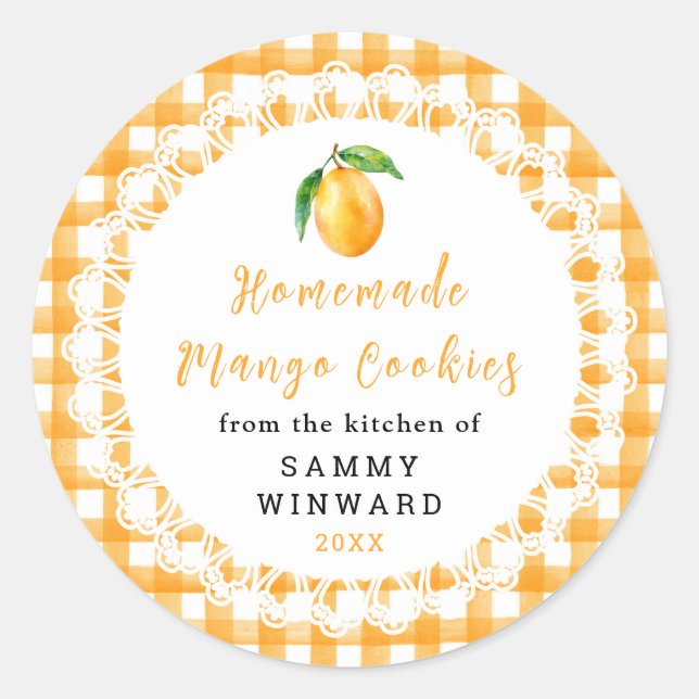Pegatina Redonda Homemade Mango Cookie Label (Anverso)
