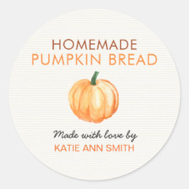 Pegatina Redonda Homemade Pumpkin Bread Label Product Sticker