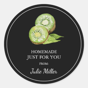 Pegatina Redonda Homemade solo para ti kiwi label