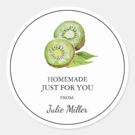 Pegatina Redonda Homemade solo para ti kiwi label