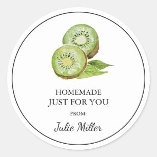 Pegatina Redonda Homemade solo para ti kiwi label