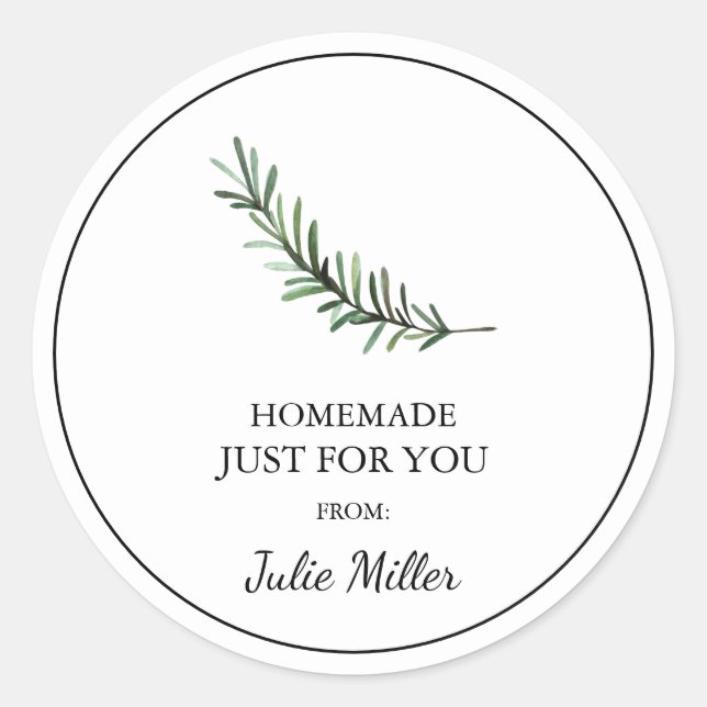 Pegatina Redonda Homemade solo para ti romero (Anverso)