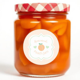 Pegatina Redonda Homemade Sweet Peach Jam Elegant Baby Shower