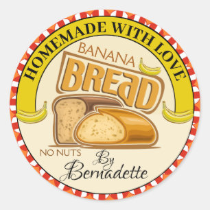 Pegatina Redonda Homemade With Love Bread