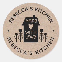 Pegatina Redonda Homemade with Love Kraft