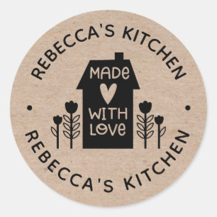 Pegatina Redonda Homemade with Love Kraft
