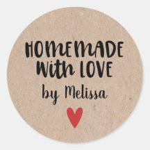 Homemade With Love Kraft Personalizado