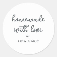 Homemade with Love Personalized Black White Gift