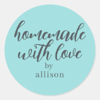 Homemade with Love Personalized Turquoise Gift