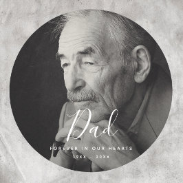 Pegatina Redonda Homenaje a la muerte en memoria de la foto del per