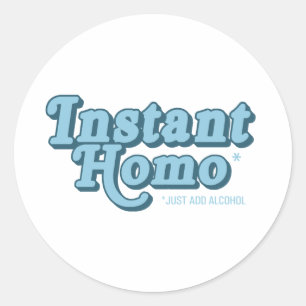 Pegatina Redonda Homo instantáneo