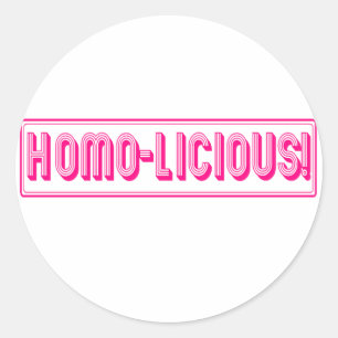 Pegatina Redonda ¡Homo-Licious!