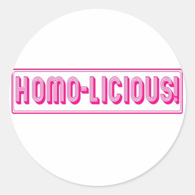 Pegatina Redonda ¡Homo-Licious! (Anverso)