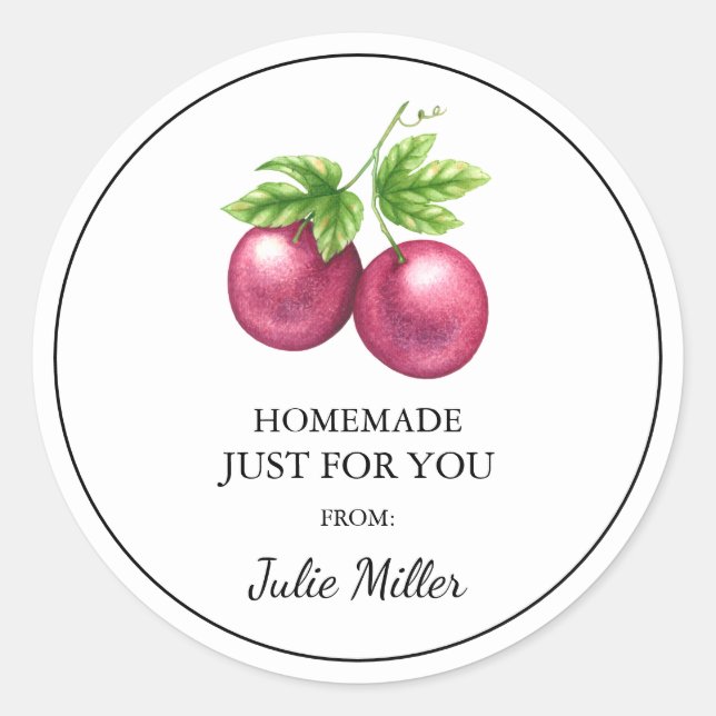 Pegatina Redonda Homosexual para tu fruta de la pasión (Anverso)