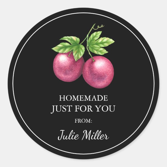 Pegatina Redonda Homosexual para tu fruta de la pasión (Anverso)