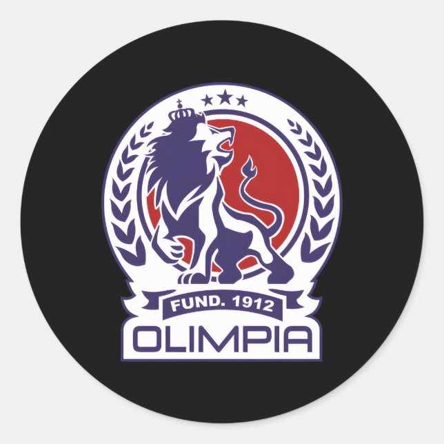 Pegatina Redonda Hond Honduras Hond Club Deportivo Olimpia Club (Anverso)